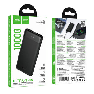 Baterie externa Hoco J153, 10.000mAh, 10W, 2xUSB-A, LED Display - Negru