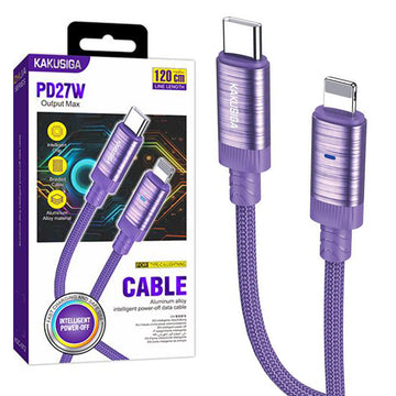 Cablu Date si Incarcare Kaku KSC-972, USB-A la Lightning, 3A, Smart On-Off, Braided, 1m - Mov
