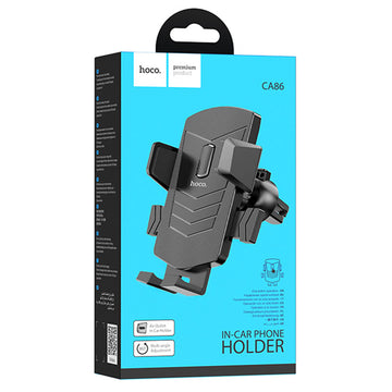 Suport Auto Hoco CA86, cu Cleme Laterale, Montaj Ventilatie, MultiAngle, OneClick Lock - Negru
