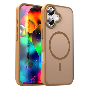 Husa MagFrost Pro pentru iPhone 17, Matte MagSafe, Frosted Frame - Auriu