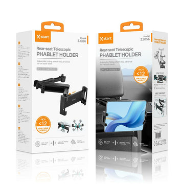 Suport Auto X-Start ZJ056, cu Cleme Laterale, Montaj Tetiera, Tableta/Telefon, Ajustabil 12 inch - Negru