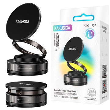 Suport Auto Magnetic Kaku KSC-1737, Suction, Pliabil cu Inel, Montaj Bord/Parbriz - Negru