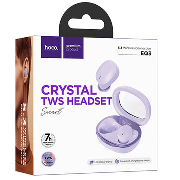 Casti Wireless Hoco EQ3, Ear Buds, BT 5.3, 150h StandBy, 300mAh, Smart True - Mov