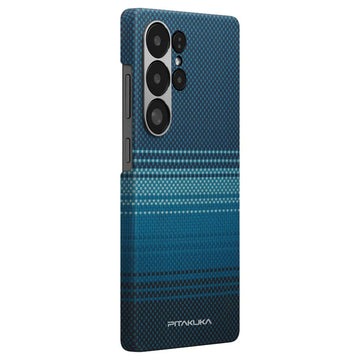 Husa Aramid PTK pentru Samsung S25, Kevlar Fiber, cu MagSafe - Moonrise albastru