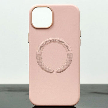 Husa Kraft pentru iPhone 15, cu MagSafe, Piele ecologica - Crem