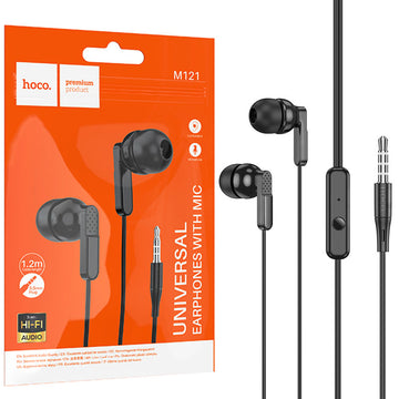Casti cu Fir Hoco M121, In Ear, 3.5mm, 1.2m, Mic & Volume Key, HiFi - Negru