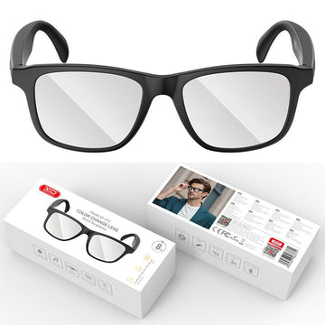 XO E12, Ochelari Smart, BT 5.3, Audio Eyewear, Anti Blu-Ray Lens, 100h Stand-By - Negru