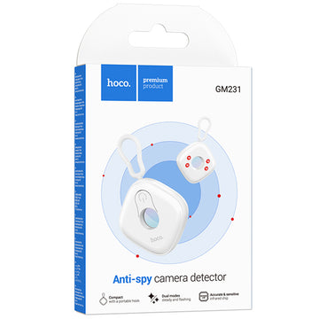 Hoco GM231, Smart Detector AntiSpy, Camere Video Ascunse, InfraRed, 2*Scan - Alb