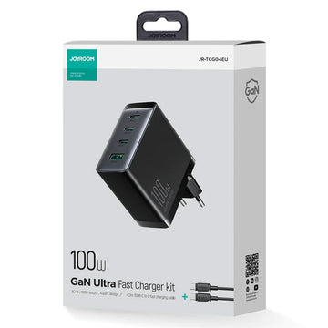 Joyroom (JR-TCG04EU) - Incarcator Retea + Cablu USB-C, 100W, 3xUSB-C, 1xUSB-A, QC 3.0, Black