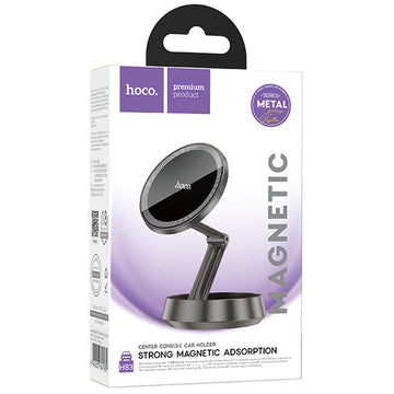 Suport Auto cu Incarcare Wireless Hoco H83, DashBoard, Magnetic Ring - Metall gri