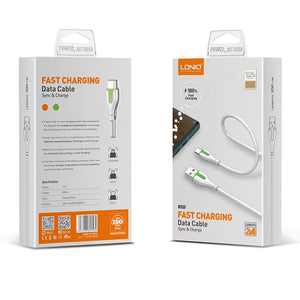 Cablu Date si Incarcare Ldnio LS572-I, USB-A la Lightning, 2.1A, 2m - Alb