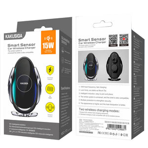 Suport Auto cu Incarcare Wireless Kaku KSC-772, cu Cleme Laterale, Ventilatie - Negru