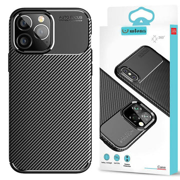 Husa AutoFocus pentru iPhone 16E, Carbon Texture, TPU - Negru