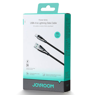 Cablu Date si Incarcare Joyroom A31-AL3, USB-A la Lightning, 3A, LED, 1.2m - Negru