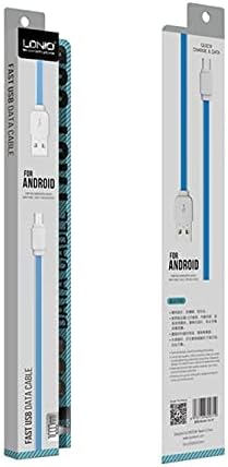 Cablu Date si Incarcare Ldnio XS07-M, USB-A la MicroUSB, 2.1A, Flat, 1m - Albastru