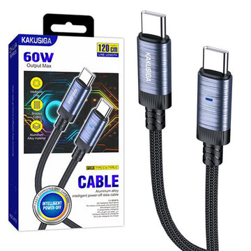 Cablu Date si Incarcare Kaku KSC-972, USB-C, PD60W, QC3.0, Smart On-Off, Braided, 1m - Negru