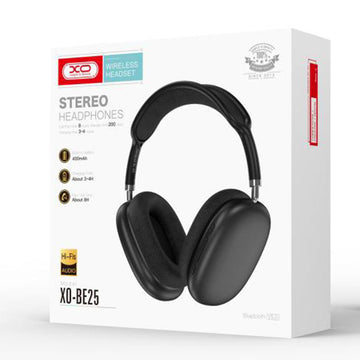 Casti Wireless XO BE25, Over Ear, BT 5.0, 300h StandBy, Gaming, Stereo - Negru