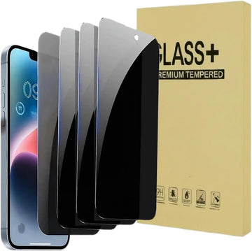 Folie Privacy pentru iPhone 16/ 15/ 14 Pro, TempeRed Glass, Full Glue - Negru