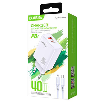 Incarcator Kaku KSC-937 Retea + Cablu Lightning, 40W - Alb