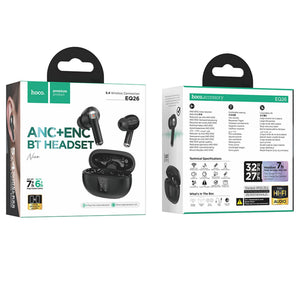 Casti Wireless TWS Hoco EQ26, BT 5.4, Active Noise Canceling ANC+ENC, 7h Autonomie - Negru