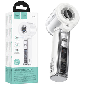 Cooler Hoco HX613, Portabil, X5 Viteze, 1200mAh, 2.5h, cu Spary, Digital LED - Alb