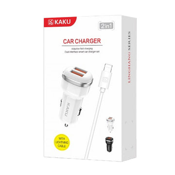 Incarcator Kaku KSC-217 Auto + Cablu Lightning, 18W - Alb