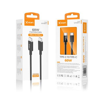 Cablu Date si Incarcare X-Start SJX318CC, USB-C, 60W, 1m - Negru