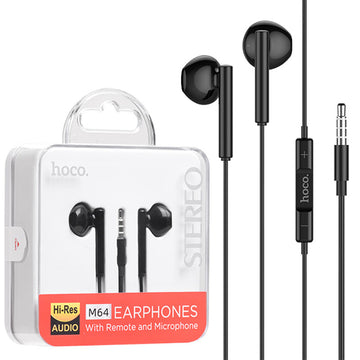 Casti Hoco M64, In Ear, 3.5mm, 1.2m, Driving, Mic & Volume Key, HiFi - Negru