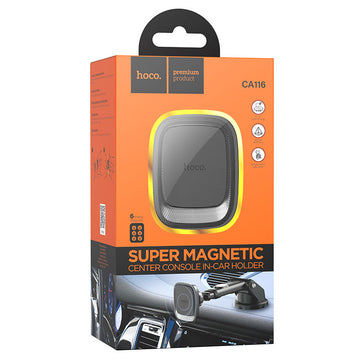 Suport Auto Hoco CA116, Magnetic, Montaj Bord, MultiAngle, Brat Ajustabil - Negru