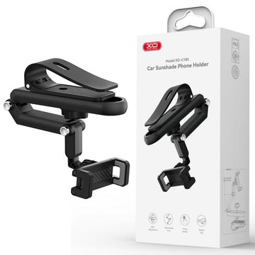 Suport Auto XO C185, cu Cleme, Montaj Oglinda Retrovizoare, MultiAngle - Negru