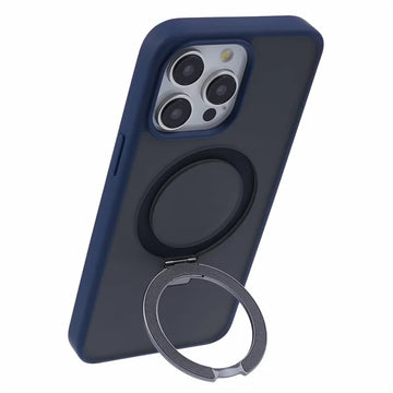 Husa Mike'S pentru iPhone 15 Plus, AntiDrop, cu MagSafe, Inel Stand - Gri / Albastru