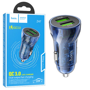 Incarcator Hoco Z47 Auto, 20W - Albastru
