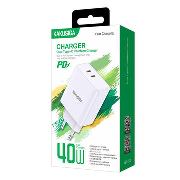 Incarcator Retea Kaku KSC-922, 40W, 2xUSB-C, PD - Alb