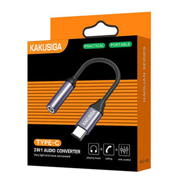 Cablu Audio Kaku KSC-428, USB-C la Jack 3.5mm F, 12cm - Negru