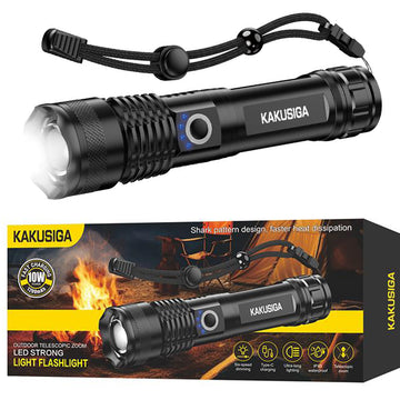 Lampa Kaku KSC-1558, LED, Zoom Radius 500m, 5 tipuri de Iluminari, 1200mAh - Negru
