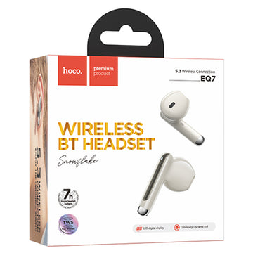 Casti Wireless Hoco EQ7, Ear Buds, BT 5.3, 180h StandBy, 300mAh, Power LED - Alb