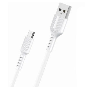 Cablu Date si Incarcare Maxcell SJX-202, USB-A la MicroUSB, 3.1A, 1m - Alb