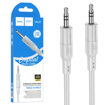 Cablu Audio, Jack 3.5mm M, la Jack 3.5mm M, Braided, 1.2m - Gri / Transparent