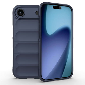 Husa Wave pentru iPhone 17 Air, Grip Microfiber, ShockProof - Bleumarin