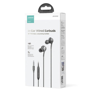 Casti cu Fir Joyroom JR-EW02, In Ear, 3.5mm, 1.2m, Mic & Volume Key, HiFi - Negru
