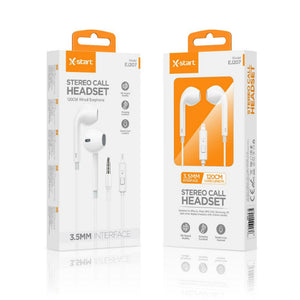 Casti cu Fir X-Start EJ207, In Ear, 3.5mm, 1.2m, Mic & Volume Key, 2ndiP Classic - Alb