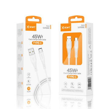 Cablu Date si Incarcare X-Start SJX328C, USB-A la USB-C, 45W, 1m - Alb