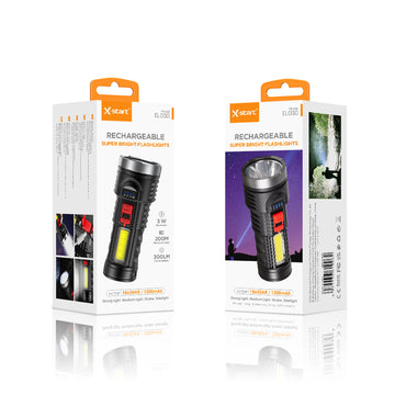 Lampa X-start EL030, LED, Zoom Radius 200m, 1200mAh, 3W - Negru