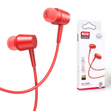Casti cu Fir XO EP57, In Ear, 3.5mm, 1.2m, Mic & Volume Key, HiFi - Rosu