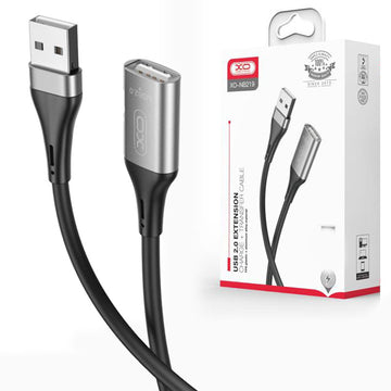 Cablu Date si Incarcare XO NB219, USB-A M, la USB-A F, Transfer USB 2.0, 3m - Negru