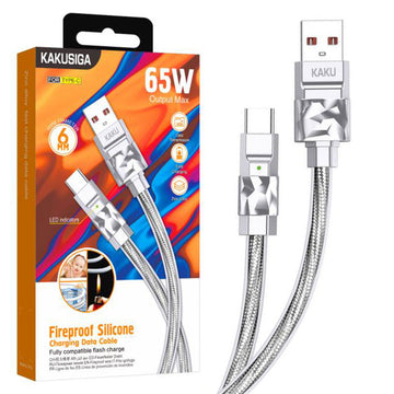 Cablu Date si Incarcare Kaku KSC-956, USB-A la USB-C, 65W, 1m - Gri