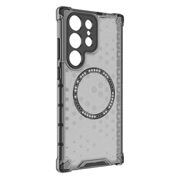 Husa HoneyComb pentru Samsung S25 Ultra, Magnet MagCase, AntiDrop Corners - Gri