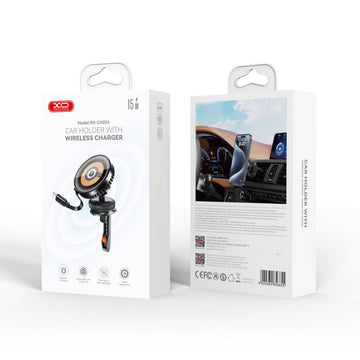 Suport Auto cu Incarcare Wireless XO CX024, Ventilatie, MultiAngle - Negru