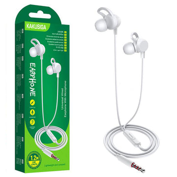 Casti cu Fir Kaku KSC-705, In Ear, 3.5mm, 1.2m, Mic & Volume Key, HiFi - Alb