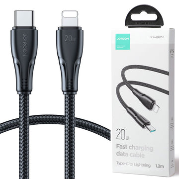Cablu Date si Incarcare Joyroom S-A11, USB-C la Lightning, PD30W, QC3.0, LED, 1.2m - Negru